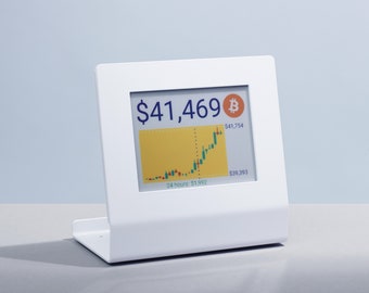 Bitcoin Preisanzeige Ticker PRO | Farbe ePaper | Metallrahmen