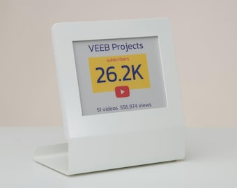 YouTube Subscriber Tracker | Large | Colour ePaper Display | Live Sub Count, Views & Videos | USB Powered
