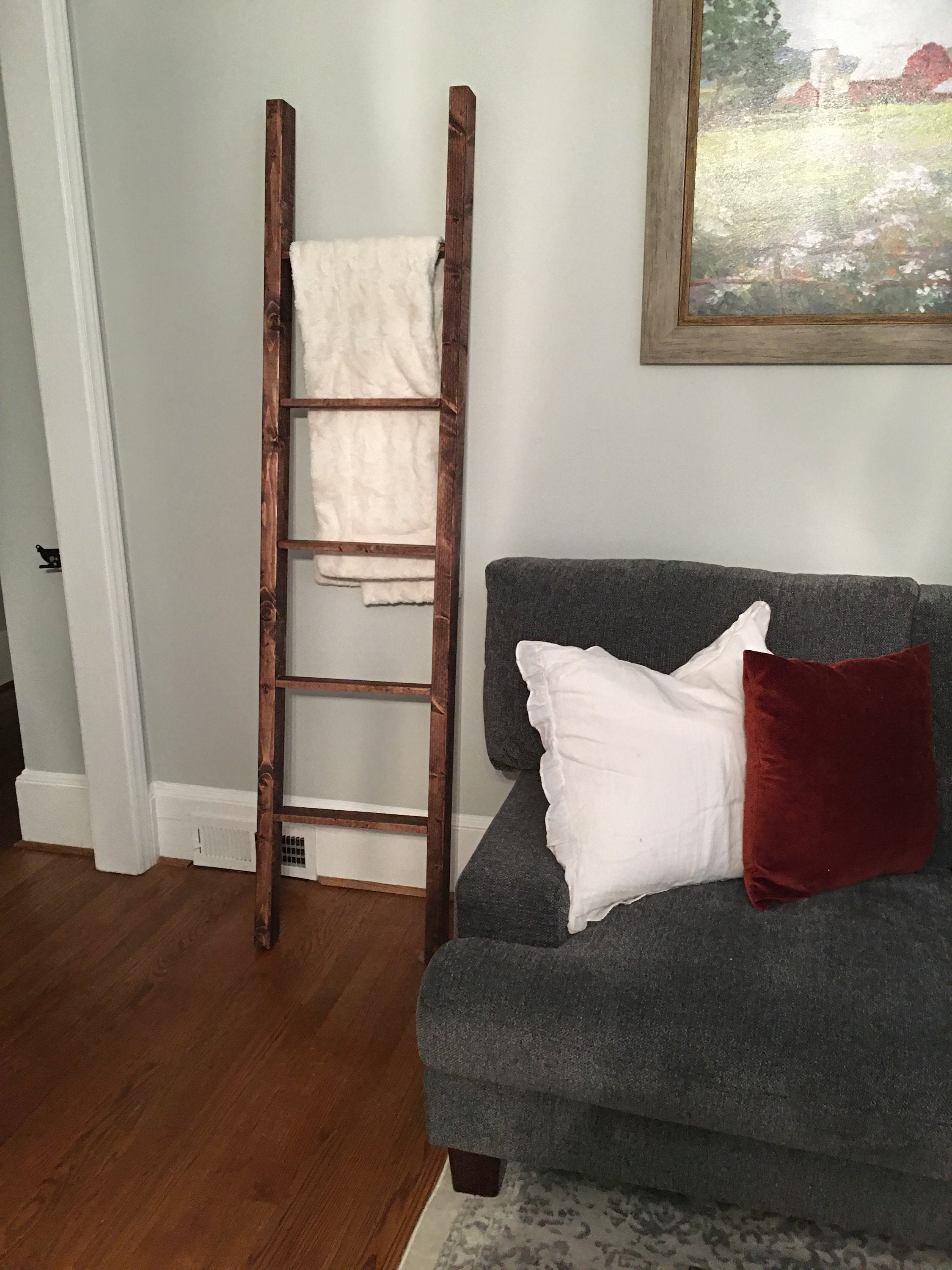 Handmade Wooden Blanket Ladder Etsy
