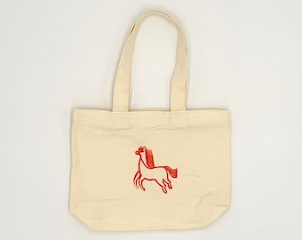 Pferdemädchen-Blockdruck-Minitasche