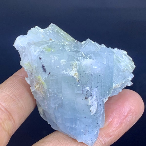 Sky Blue Aquamarine Crystal Raw Crystal With Schrol Tourmaline  Aquamarine Specimen   From Skardu Pakistan - 34 gram