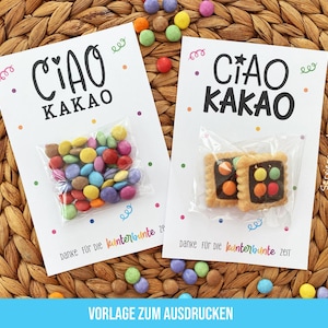 Cartão Ciao Kakao, presente de despedida da creche, modelo de despedida da creche do jardim de infância, presente de agradecimento do jardim de infância, modelo Ciao Kakao Baixar