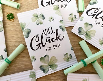 Kleeblatt silvester mitbringsel glücksbringer, neues jahr Glückslose Mitbringsel, Glück geschenk Kleinigkeit