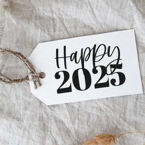 Etichetta regalo FELICE 2025 NUOVO ANNO stampabile, Capodanno, Capodanno stampabile, felice 2025 stampabile, Etichetta regalo di Capodanno Download digitale