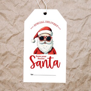Secret SANTA Gift Tag Printable, Rustic From Secret Santa Gift Tags ...