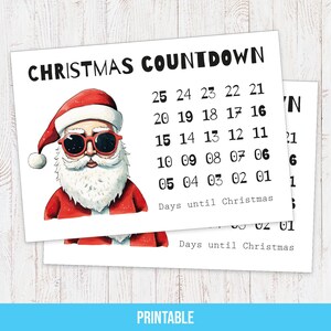 Advent Calendar DIY Christmas countdown DIY Printable // xmas countdown numbers digital download
