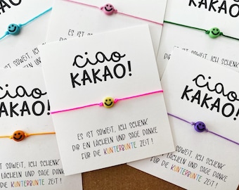 ciao kakao, ciao kakao karte, ciao kakao armband, kunterbunte zeit kita abschiedsgeschenk, kindergarten kita abschied, kindergarten geschenk