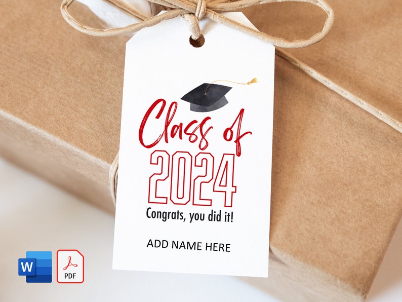 CONGRATS GRAD Gift Tag Printable, GRADUATION Class of 2023 Gift Tag ...