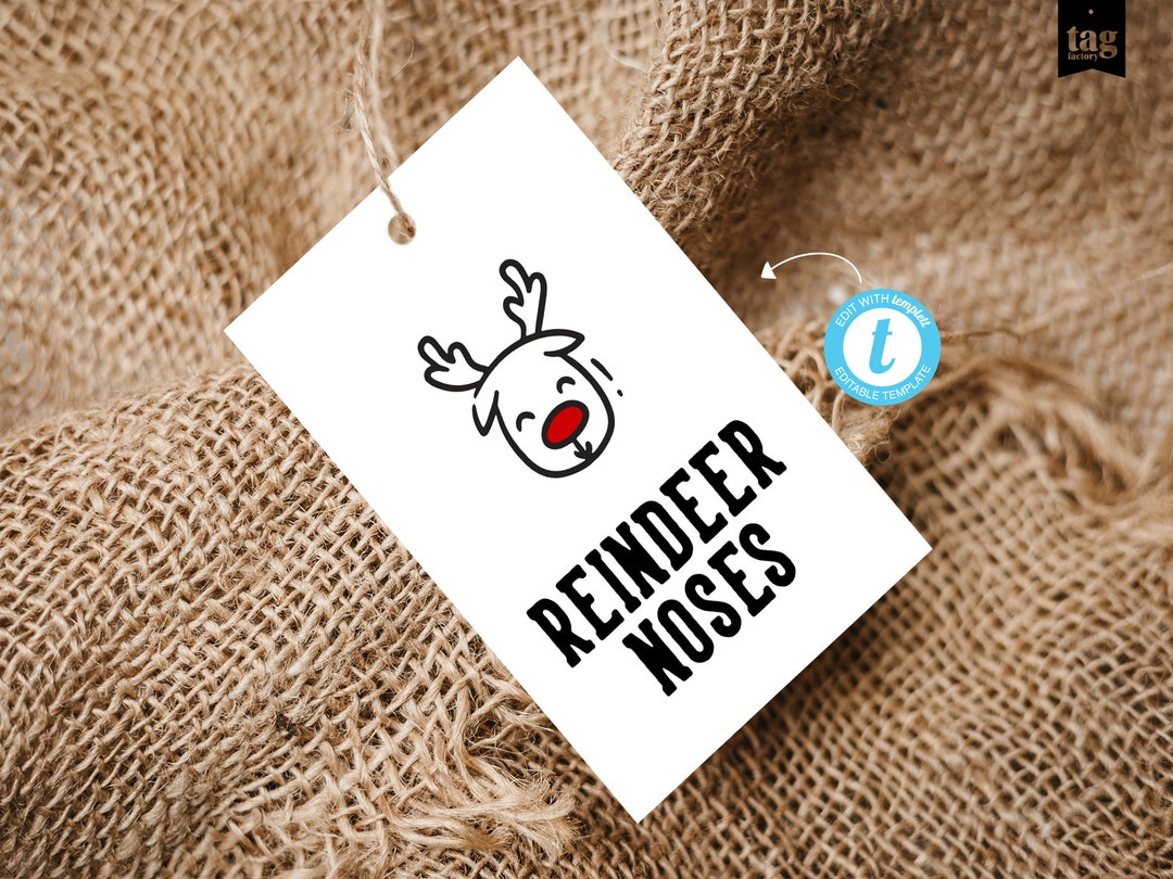 REINDEER NOSES Treat Tag Printable Rudolph Reindeer Poop Gift - Etsy