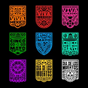 PAPEL PICADO SVG, Halloween Decor svg, Dia de los Muertossvg, Day of the Dead svg, Ofrendas calaveras svg Cricut Cut File digital download