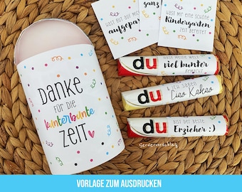 Kindergarten farewell thank you colorful banner, kindergarten farewell gift, ciao cocoa card, farewell gift template for teacher