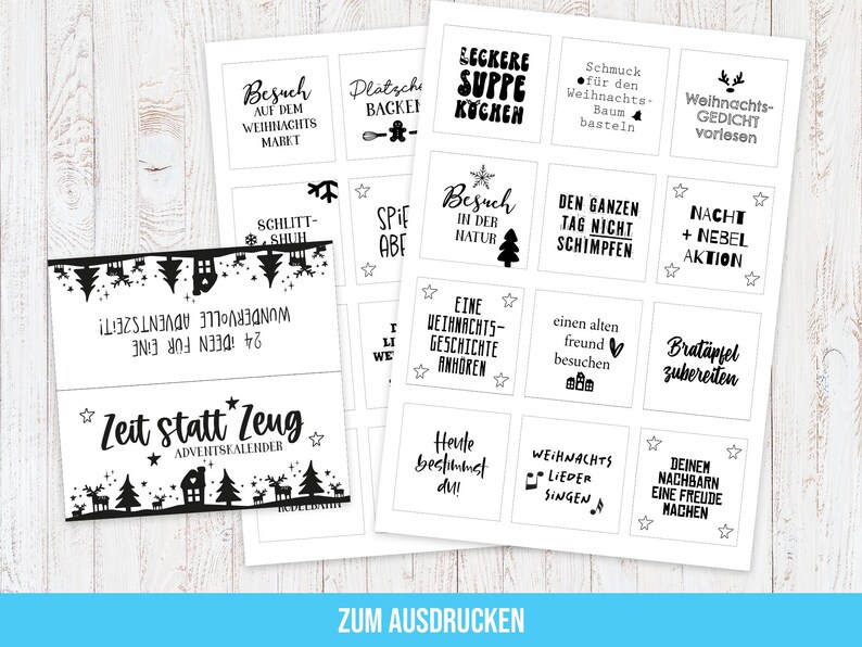 Time Instead of Stuff Advent Calendar, Advent Calendar Download, Advent