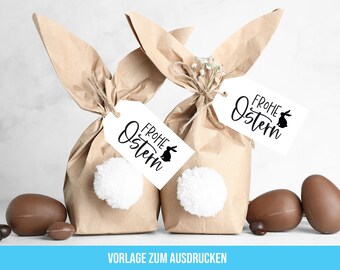 EASTER BASKET Tag Printable Happy Easter Treat Personalise Easter Gift Tag Editable Name Digital Download