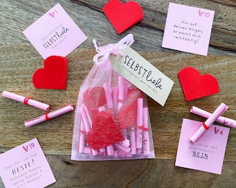 selbstliebe herz valentinstag herzensmensch muttertag freundin geschenk, selfcare challenge karten, liebe herz geschenk frau selbstliebe