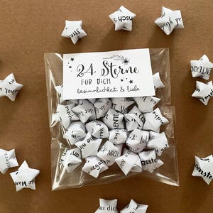 Weihnachten Tischdeko Sterne, weiss Deko Sterne Weihnachten, Sterne mit Botschaft Geschenk, Adventskalender Achtsamkeit Sprüche Kleinigkeit