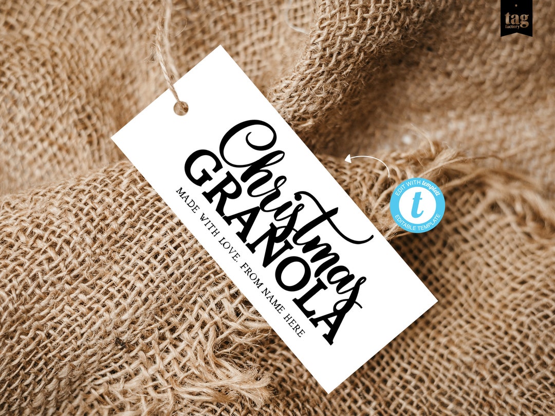 Christmas GRANOLA Treat Tag Printable Personalized XMAS Granola Custom