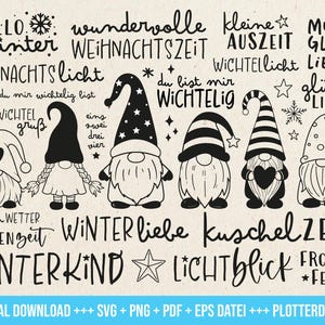 gnome Christmas SVG plotter file, advent svg plotter, santa svg, christmas greetings svg, cuddly plotter, advent christmas decoration plotter