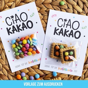 Modelo Ciao Kakao, presente de despedida da creche, modelo de despedida da creche do jardim de infância, presente de agradecimento do jardim de infância, download digital Ciao Kakao