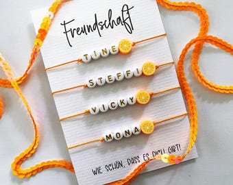 freundschaft holy aperoli orange armband, karneval ohrringe aperoli party mitbringsel geschenk, kostüm karneval geschenk, freundin armband