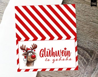 Mulled wine to go, mulled wine file, mulled wine party, Advent gift, St. Nicholas gift for colleagues, filling Advent calendars, Christmas printouts