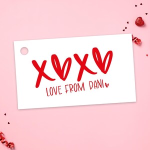 XOXO valentine tags Printable, heart gift tag, valentine favors class, Valentine Day love heart sweets Gift Tag Digital Download