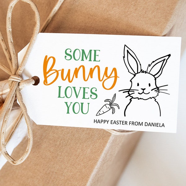 EASTER BASKET Tag Printable Some bunny loves you Treat Personalise Easter Basket Tag Digital Download