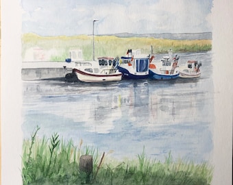 Original watercolor painting "Tyskerhavnen"