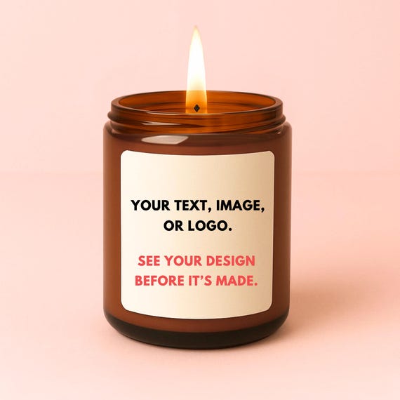 Personalised Candle Custom Candle, Birthday Gift, Custom Design Candle Label, Gift for Her, Personalised Candle Gift for All Occassions