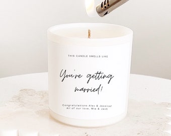 Wedding Engagement Gift - This Candle Smells Like You're Getting Married - Personalised Custom Wedding Candle - Couples Wedding Present