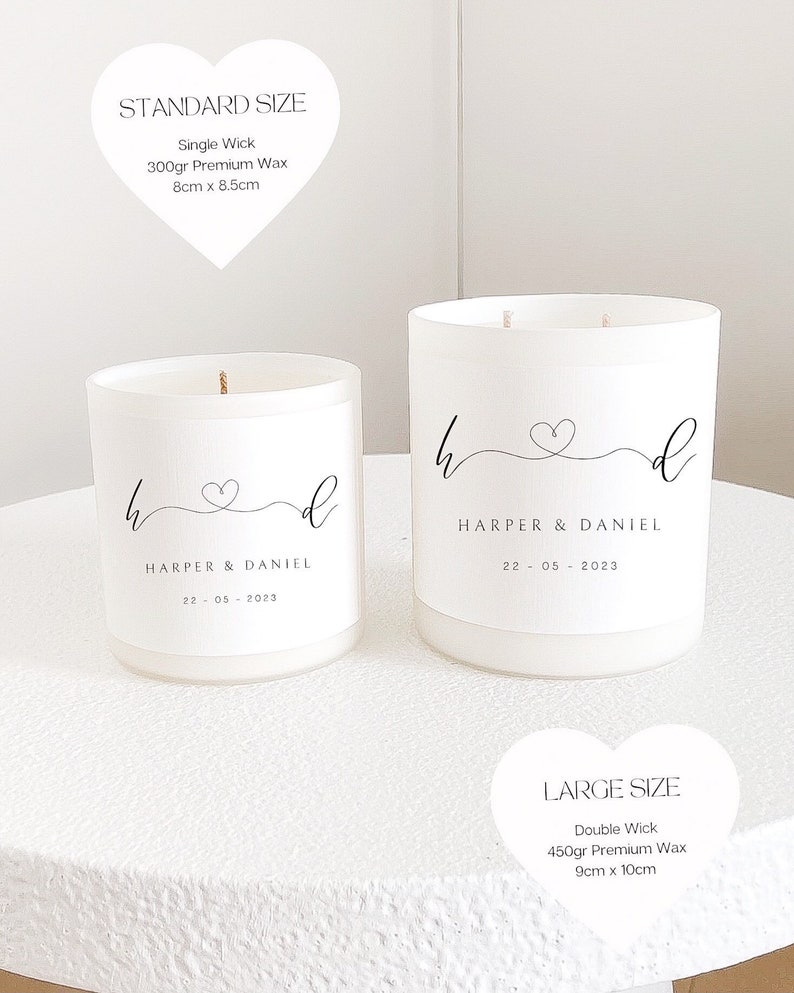 Engagement Wedding Gift Personalised Candle Custom Wedding Candle Couples Initials Engagement Present Gift for Couples Valentines image 4