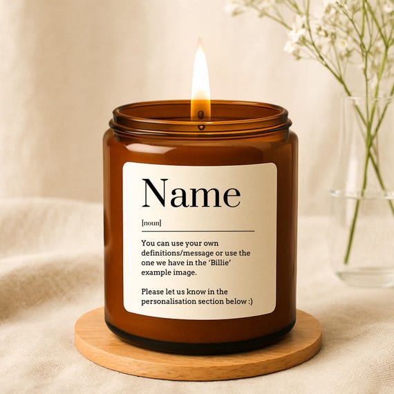 Name Definition Candle, Gift for Friends, Personalised Candle, Birthday Gift for Work Bestie, Custom Funny Novelty Candle, Gift for Her