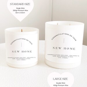 Housewarming Gift Personalised Candle Custom New Home Candle Couples Homeowner Present Minimalist Style Names Real Estate image 3