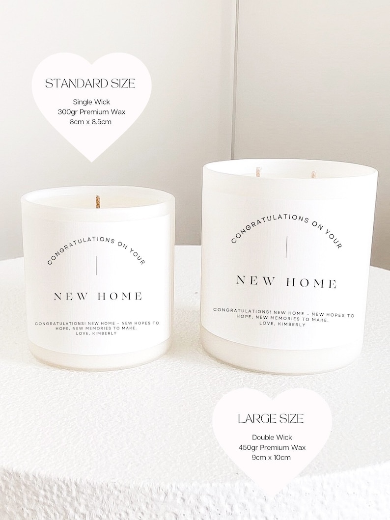 Housewarming Gift Personalised Candle Custom New Home Candle Couples Homeowner Present Minimalist Style Names Real Estate image 3