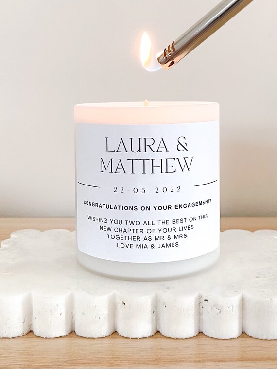 Engagement Gift Personalised Candle Custom Wedding Candle Etsy Australia