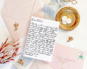 Handwritten Calligraphy Love Letter | Personalized Romantic Gift