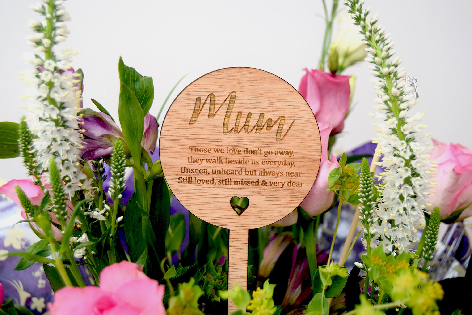 Mother's Day Memorial Flower Bouquet Gift Tag Stick Etsy UK