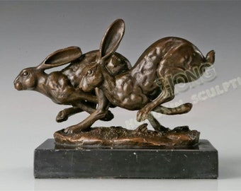 Rabbit Bronze sculpture, Rabbit Statues home decor, Animal Statues home decor, Animal Bronze sculpture