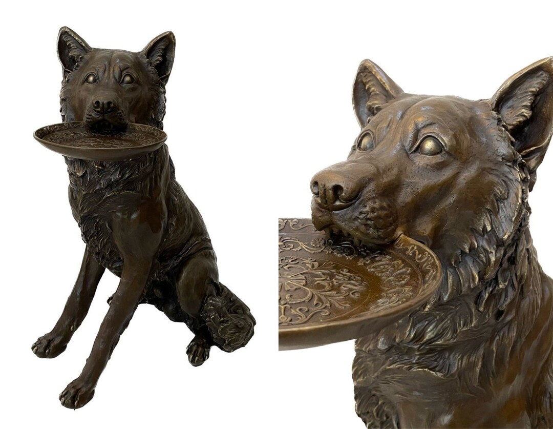 Dog Bronze Sculpture Key Storage, Dog Statues Home Decor, Animal