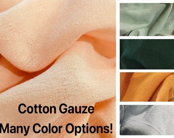 Tela de gasa de algodón cortada a medida, ligera y semitransparente, ideal para cortinas, ropa, bodas, bufandas, etc. Blanco, gris, verde, melocotón