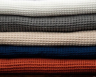 60 WIDE Turkish Cotton Waffle Fabric by the Yard, Many Color