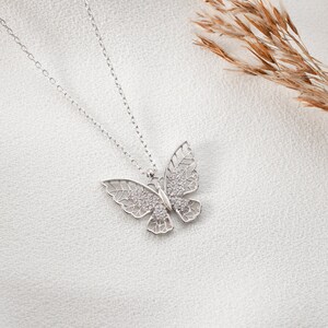Handmade Filigree Sterling Silver Butterfly Necklace - Boho Jewelry