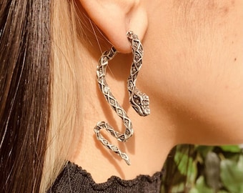 Sterling Silber Schlangen Ohrringe: Gotischer Schmuck