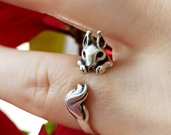 Anello scoiattolo: regalo di gioielli in argento sterling con animali