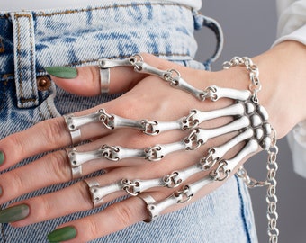 Halloween Costume Women • Gothic Skeleton Hand• Punk Gothic Skeleton Bracelet • Cosplay Costume Women • Hallowen Bracelet • Hallowen Jewelry