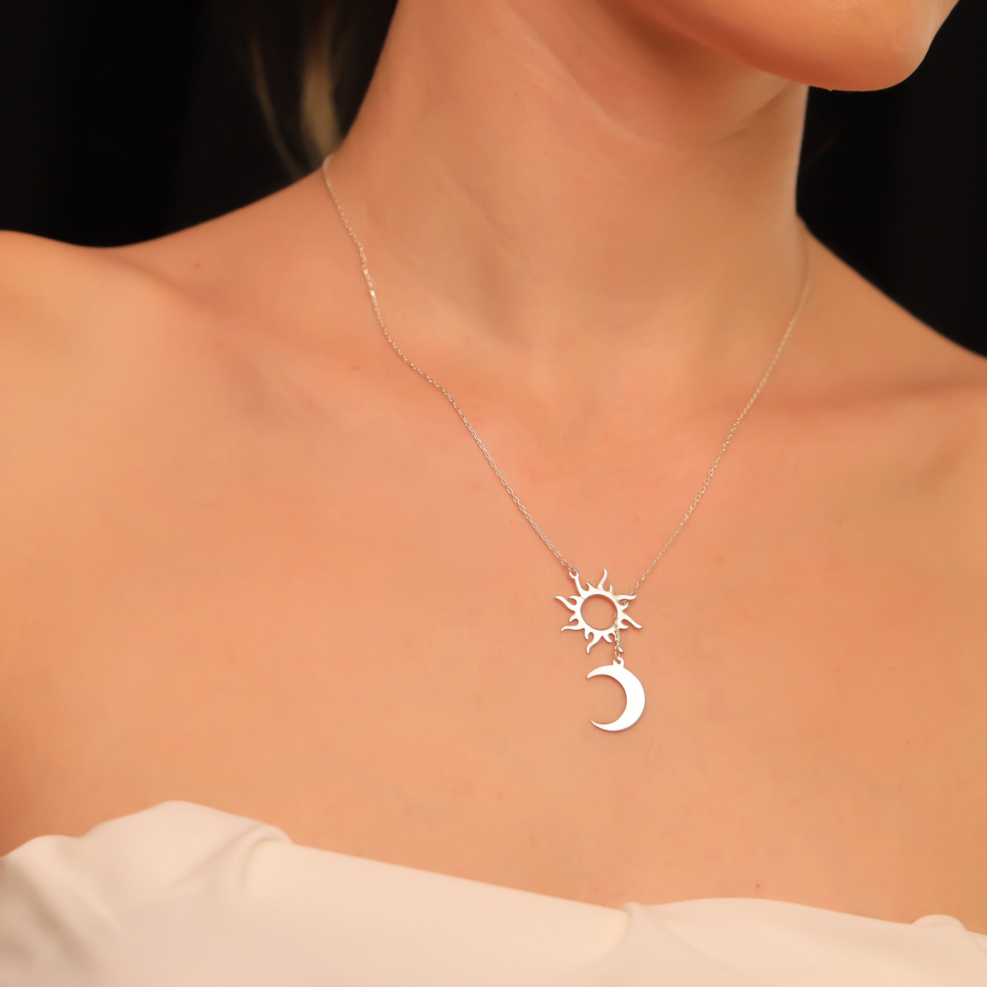 Collier Soleil Et Lune Harmonie Cosmique - Bonheur De Lune