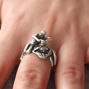 Ancient Greek Woman Ring: 925 Sterling Silver Roman Art
