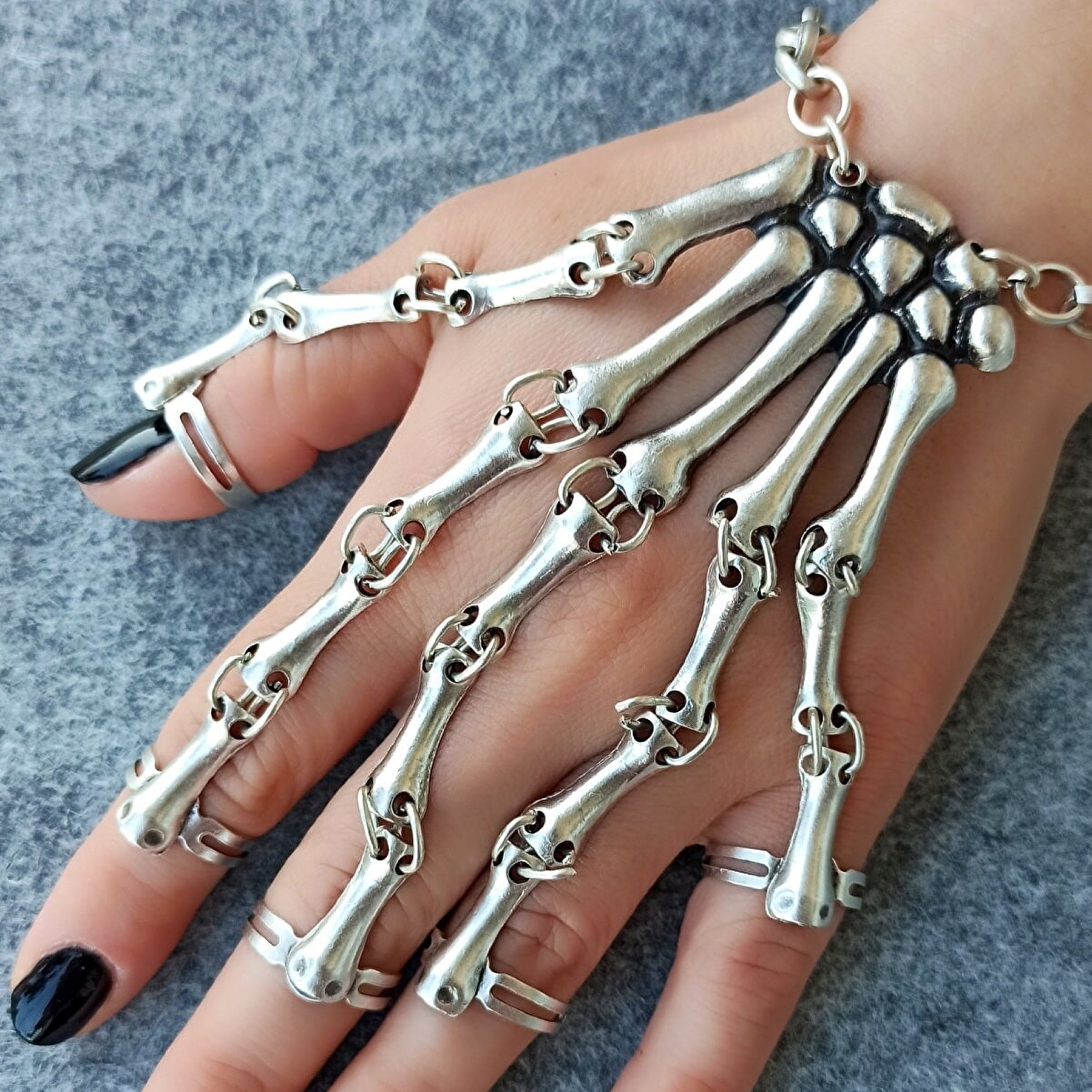Gothic Skeleton Bracelet • Punk Gothic Skeleton Bracelet • Skeleton Hand Bracelet • Hallowen Bracelet • Hallowen Jewelry • Cosplay Costume