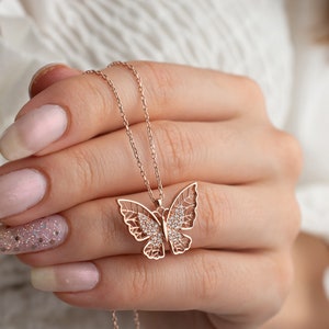 Handmade Gold Butterfly Necklace • Butterfly Necklace • Silver Butterfly Necklace • Friendship Necklace, Butterfly Jewellery, Butterfly Gift