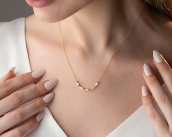 Minimal Beaded Necklace Gold Chain