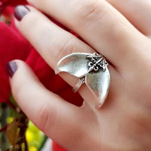 Mermaid Tail Adjustable Silver-Plated Ring - Fantasy Ocean Jewelry